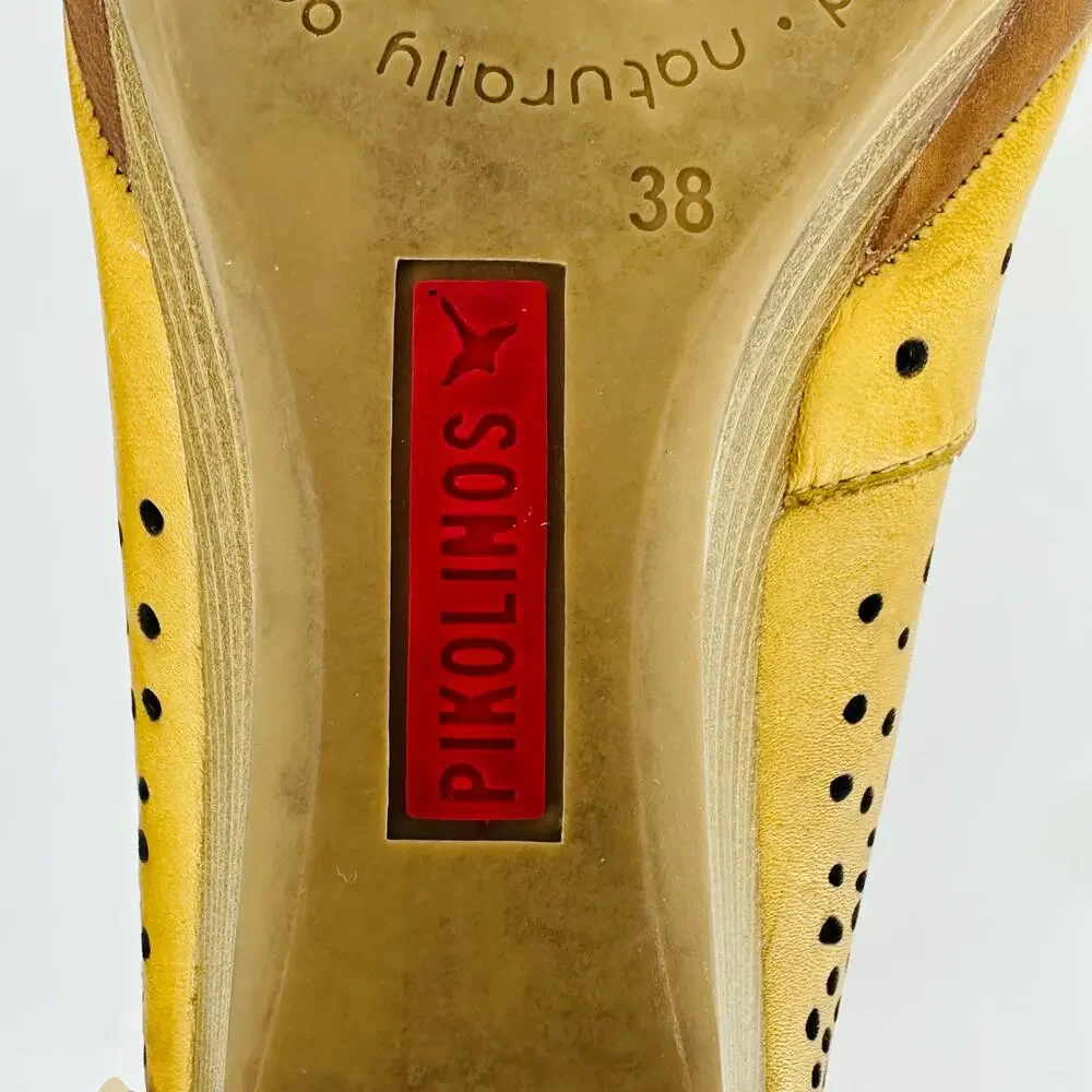 Pikolinos Women's Trento Perforated Leather Wedge Heels Size 38 EU/ 7.5-8 US